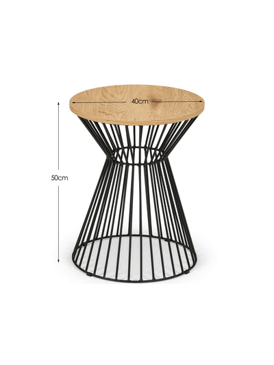 Jersey Round Wire Lamp Table - Euro Oak