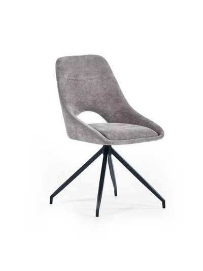 Jonah Grey Chenille Upholstered Dining Chairs (Set of 2)