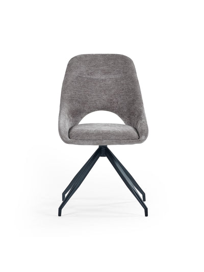 Jonah Grey Chenille Upholstered Dining Chairs (Set of 2)