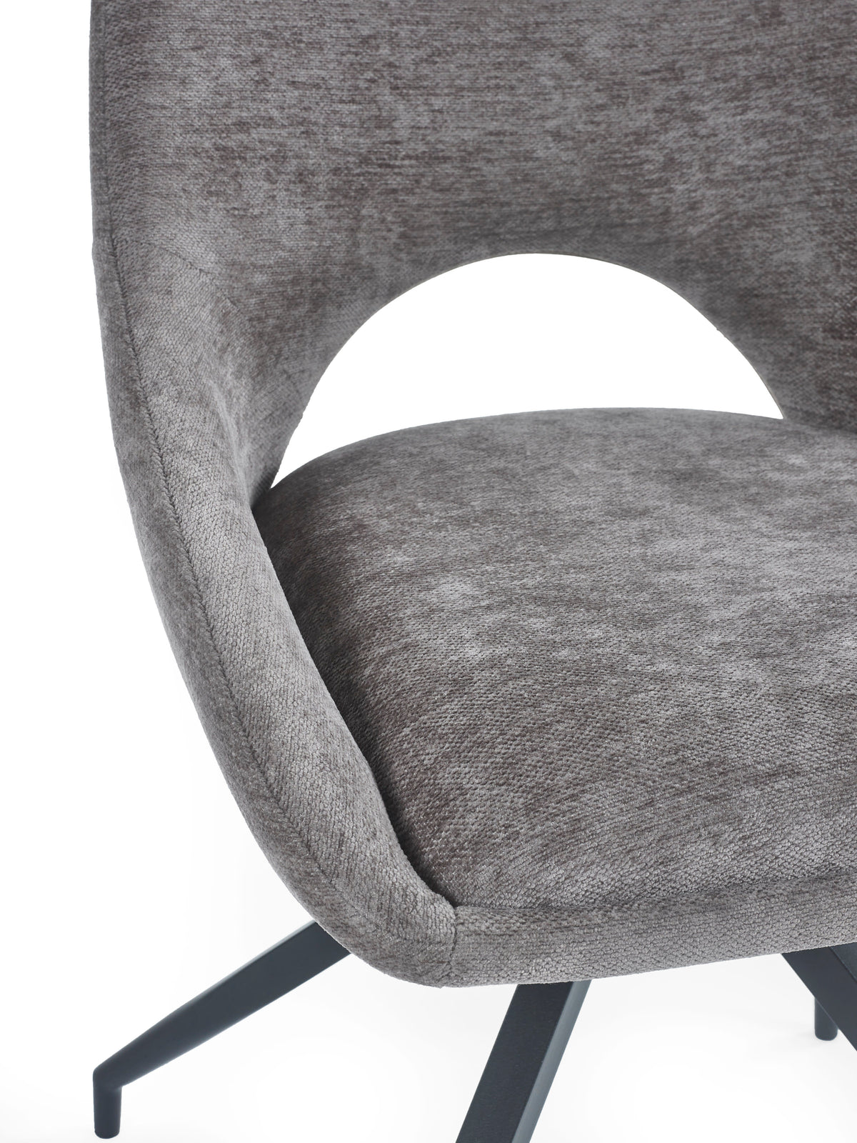 Jonah Grey Chenille Upholstered Dining Chairs (Set of 2)