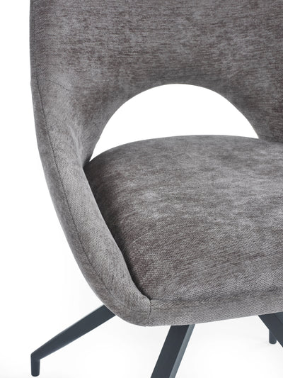 Jonah Grey Chenille Upholstered Dining Chairs (Set of 2)