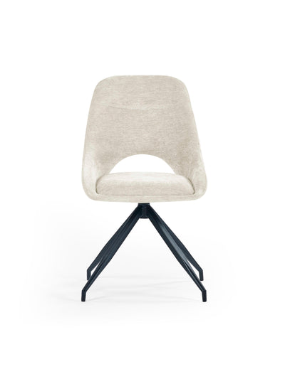 Jonah Cream Chenille Upholstered Dining Chairs (Set of 2)