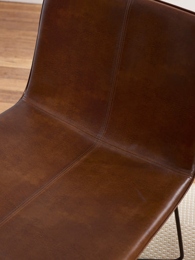 Joren Tan Brown PU Leather Lounge Chair