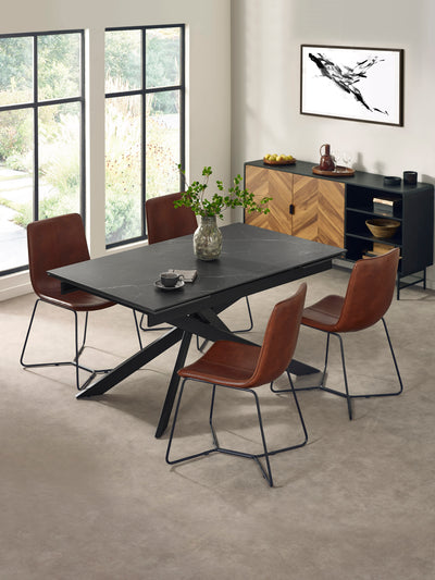Joren Tan Brown PU Leather Dining Chairs (Set of 2)