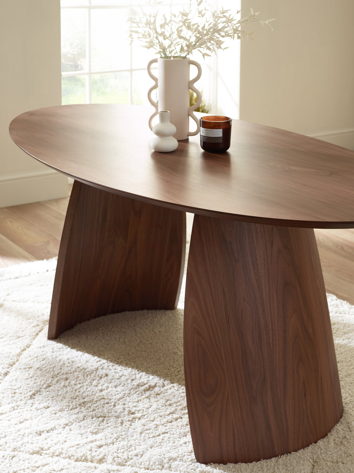 Julius Oval 4-6 Seater Dining Table – Walnut Effect