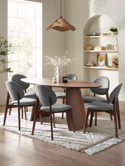Julius Oval 4-6 Seater Dining Table – Walnut Effect