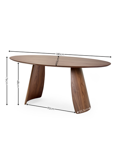 Julius Oval Walnut Effect Dining Set with 4 Artemis Chairs – Walnut Effect and Grey Linen