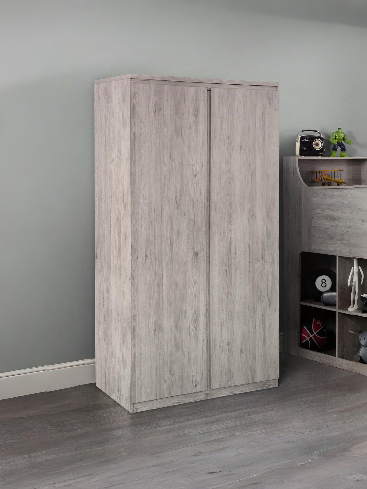 Jupiter 2 Door Wardrobe Grey Oak