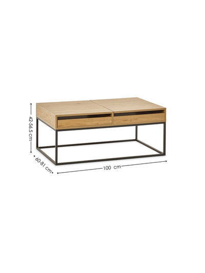 Kade 100cm Oak Effect Rectangular Storage Coffee Table