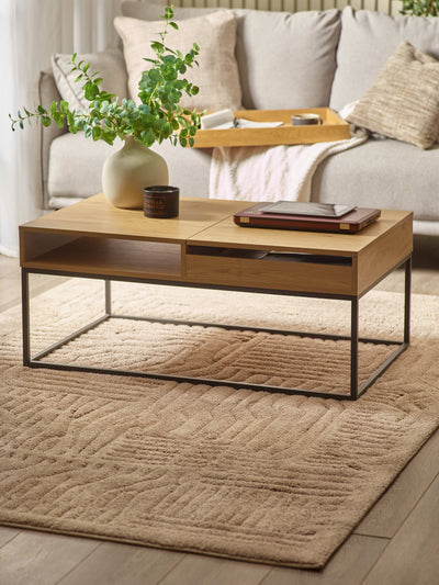 Kade 100cm Oak Effect Rectangular Storage Coffee Table