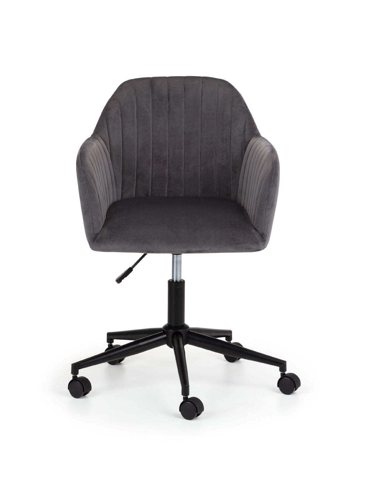 Kahlo Velvet Swivel Office Chair- Grey/Black