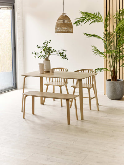 Kaito Oak Curved Leg Bench