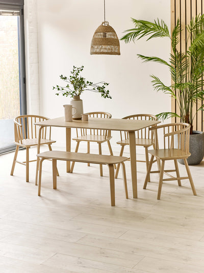 Kaito Oak Curved Leg Bench