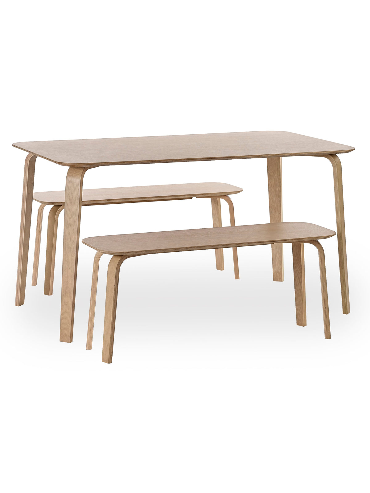 Kaito Oak Curved Leg Bench