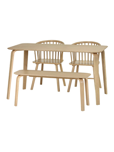 Kaito Oak Curved Leg Bench
