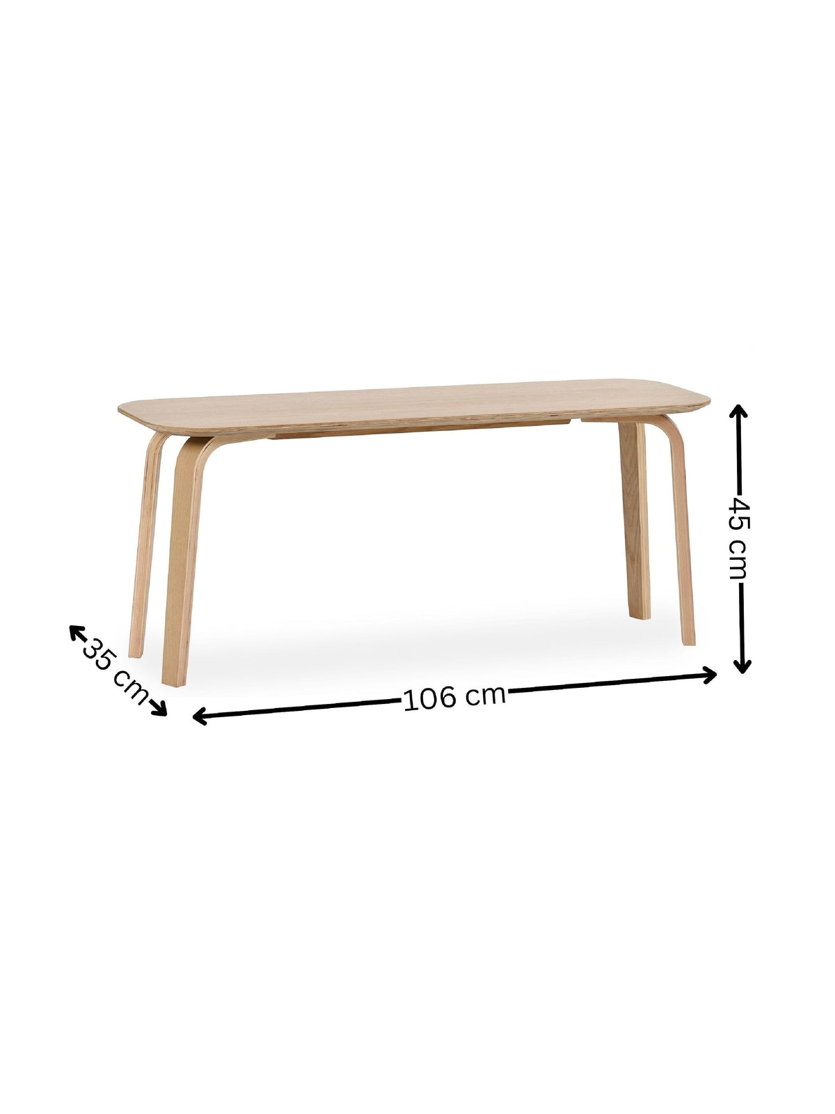 Kaito Oak Curved Leg Bench