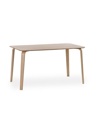 Kaito Rectangular Oak Curved Leg Dining Table Set with 4 Sakura Fan Back Chairs – Light Oak Effect