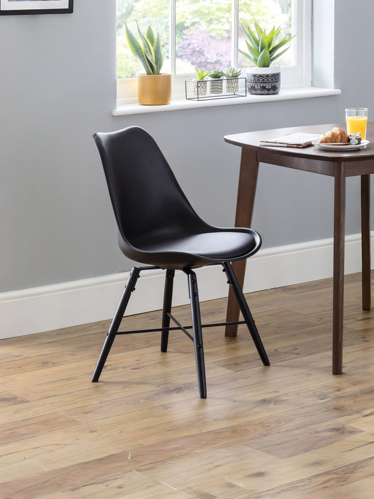 Kari Dining Chairs - Black Seat & Black Legs (Set Of 2)