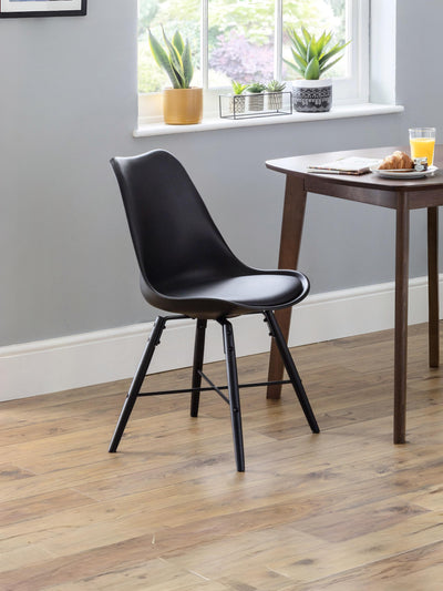 Kari Dining Chairs - Black Seat & Black Legs (Set Of 2)