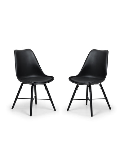 Kari Dining Chairs - Black Seat & Black Legs (Set Of 2)