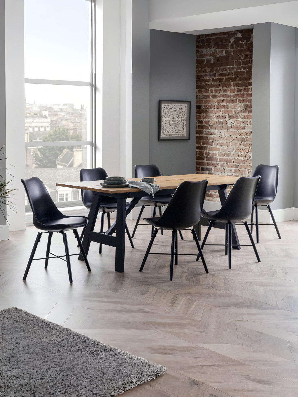 Kari Dining Chairs - Black Seat & Black Legs (Set Of 2)