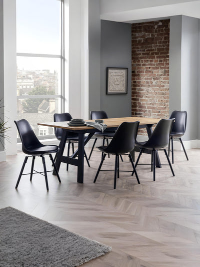 Kari Dining Chairs - Black Seat & Black Legs (Set Of 2)