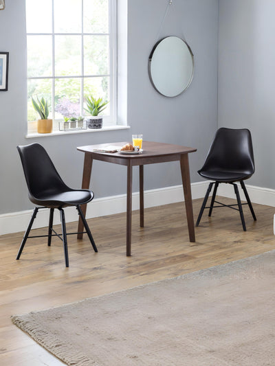 Kari Dining Chairs - Black Seat & Black Legs (Set Of 2)