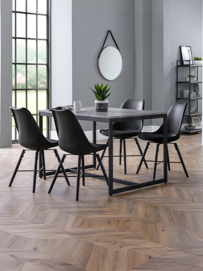 Kari Dining Chairs - Black Seat & Black Legs (Set Of 2)