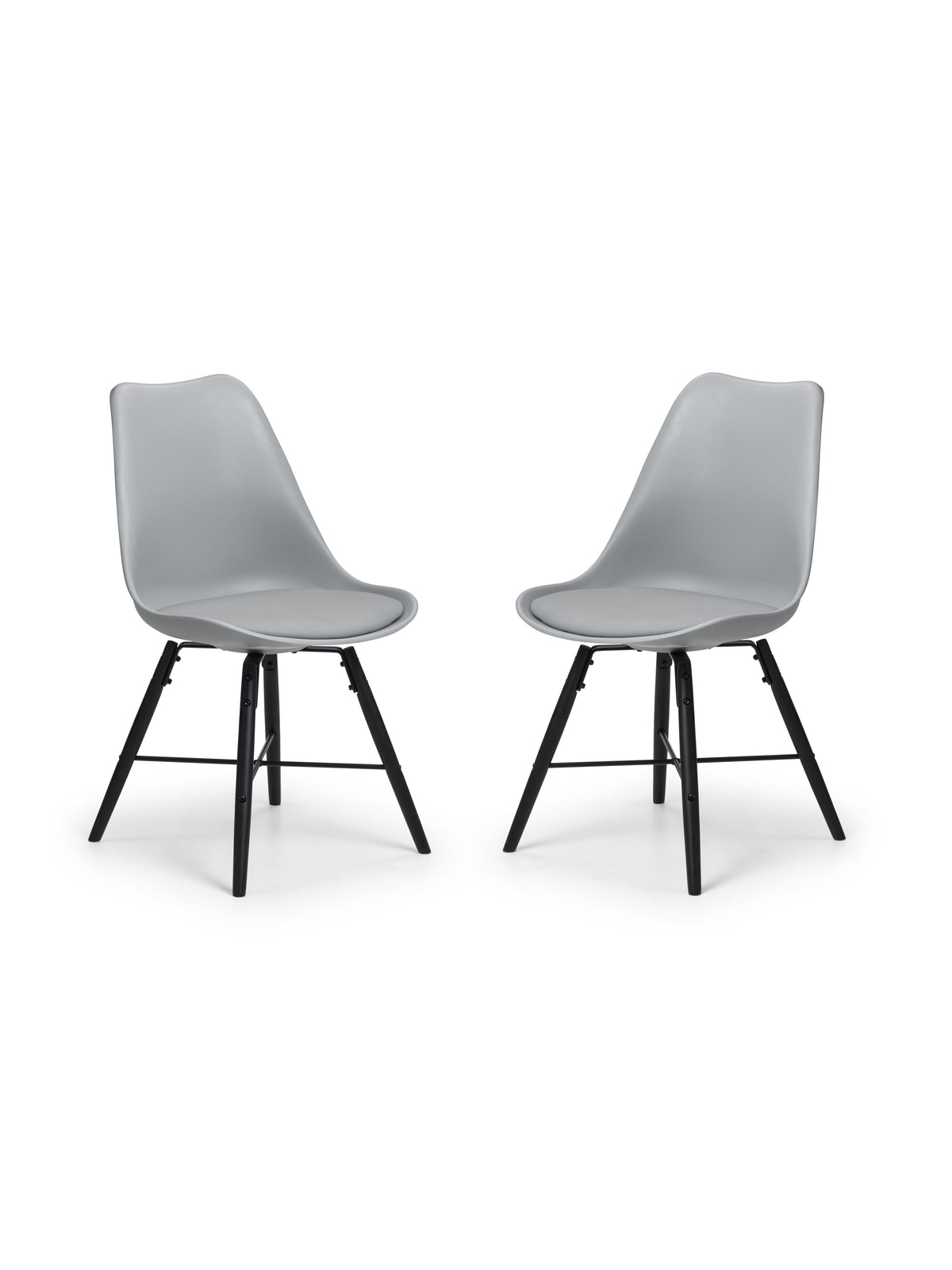 Kari Dining Chairs - Grey Seat & Black Legs (Set Of 2)