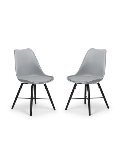 Kari Dining Chairs - Grey Seat & Black Legs (Set Of 2)