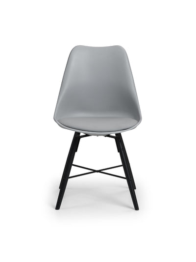 Kari Dining Chairs - Grey Seat & Black Legs (Set Of 2)