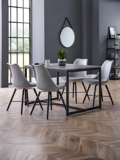 Kari Dining Chairs - Grey Seat & Black Legs (Set Of 2)