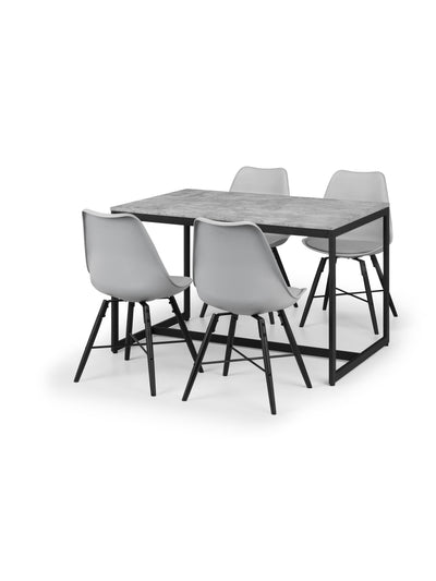 Kari Dining Chairs - Grey Seat & Black Legs (Set Of 2)