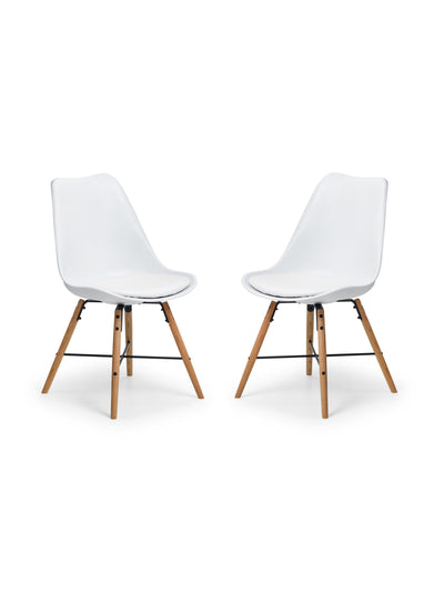 Kari Dining Chairs - White Seat & Oak Legs (Set of 2)