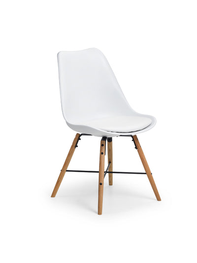Kari Dining Chairs - White Seat & Oak Legs (Set of 2)