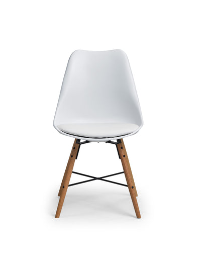 Kari Dining Chairs - White Seat & Oak Legs (Set of 2)