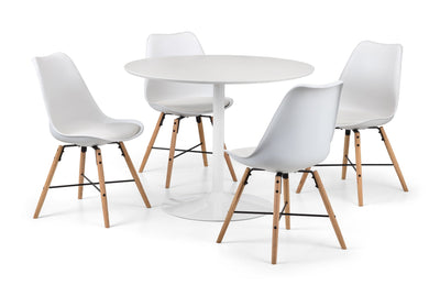 Kari Dining Chairs - White Seat & Oak Legs (Set of 2) – Julian Bowen, view 2