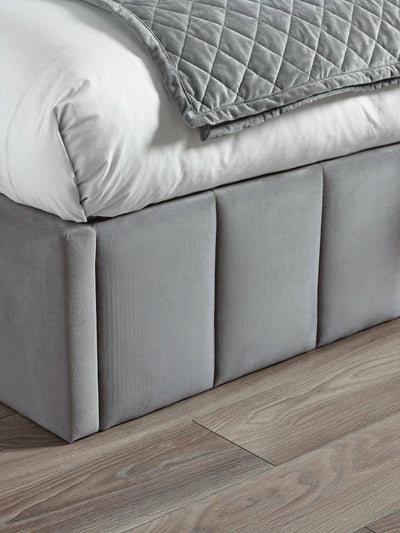 Katie Ottoman Storage Bed Frame - Grey Velvet