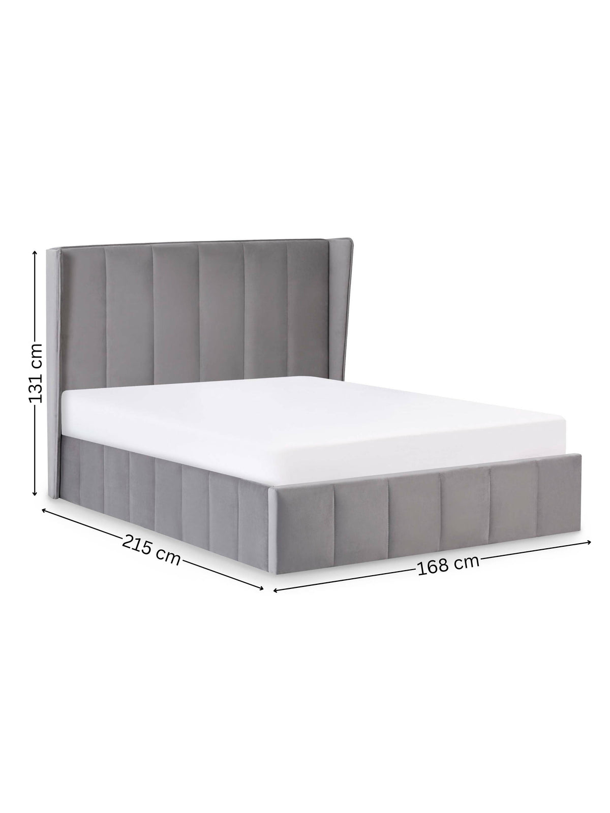 Katie Ottoman Storage Bed Frame - Grey Velvet