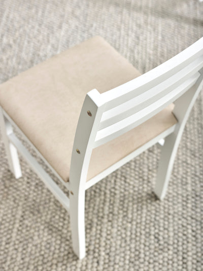 Keats White Rectangular Table with 4 Chairs Dining Set