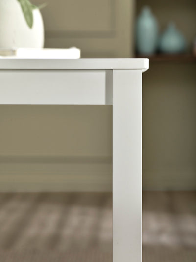 Keats White Rectangular Table with 4 Chairs Dining Set