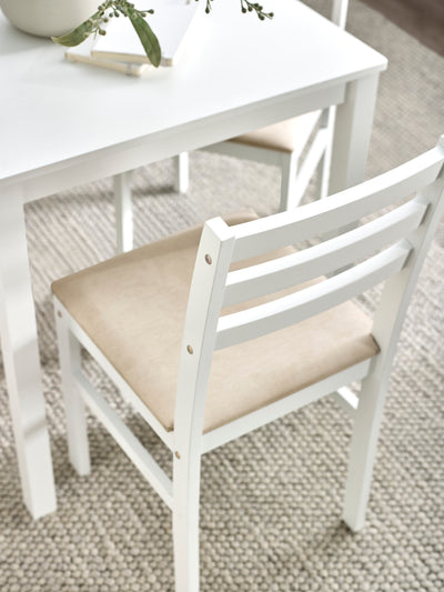 Keats White Rectangular Table with 4 Chairs Dining Set