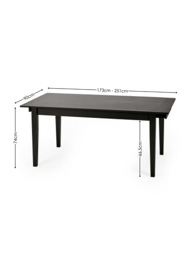 Knoxley Black Oak Rectangular 173-251cm Extending Dining Table – Black Oak Effect