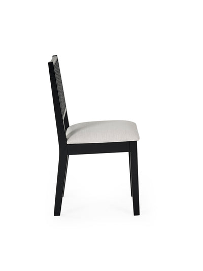 Knoxley Set of 2 Black Oak Rattan Back Dining Chairs – Black Oak Effect