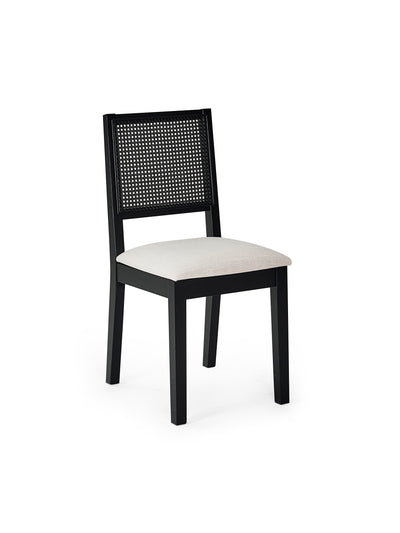 Knoxley Set of 2 Black Oak Rattan Back Dining Chairs – Black Oak Effect