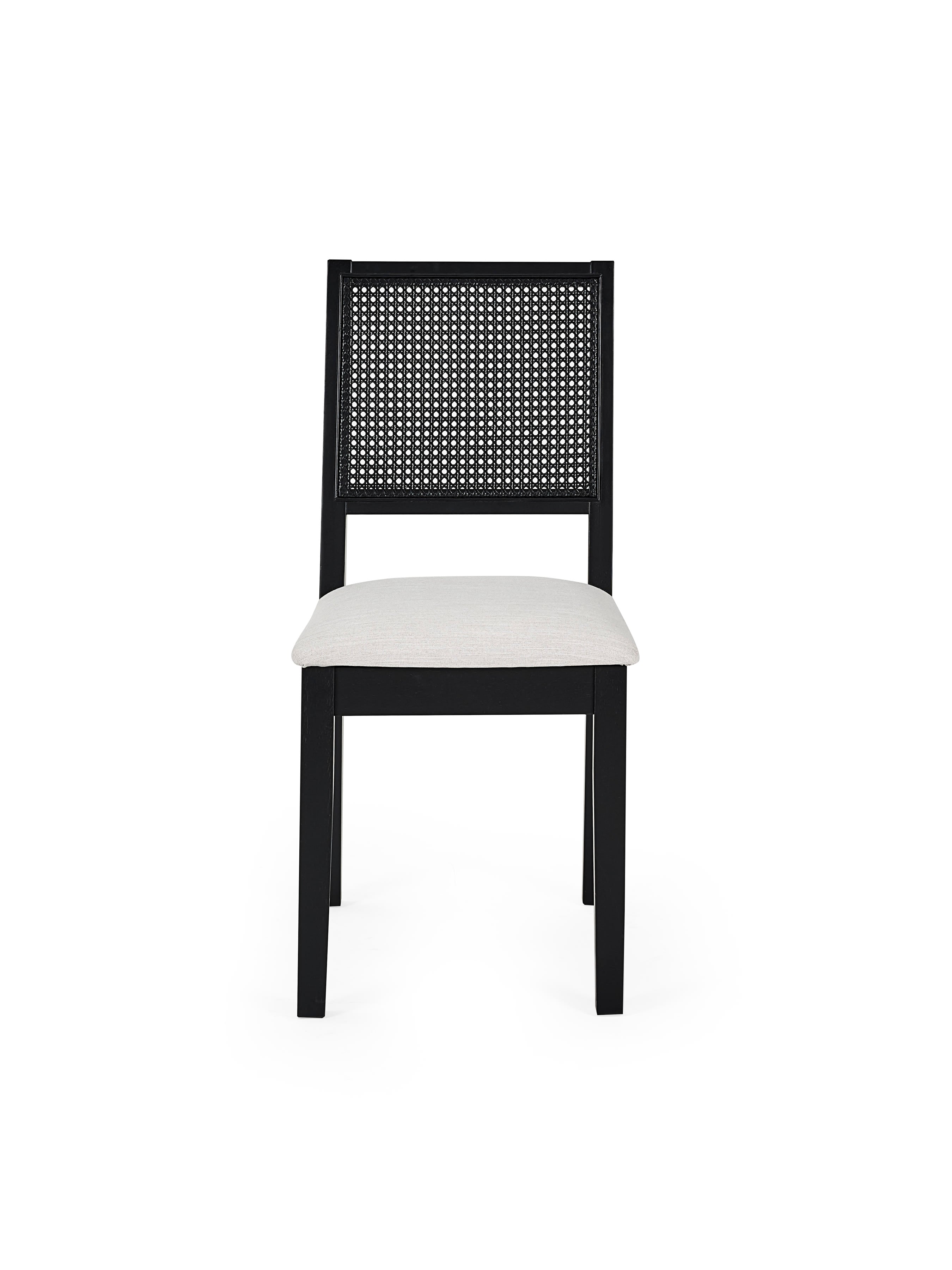 Knoxley Set of 2 Black Oak Rattan Back Dining Chairs – Black Oak Effect
