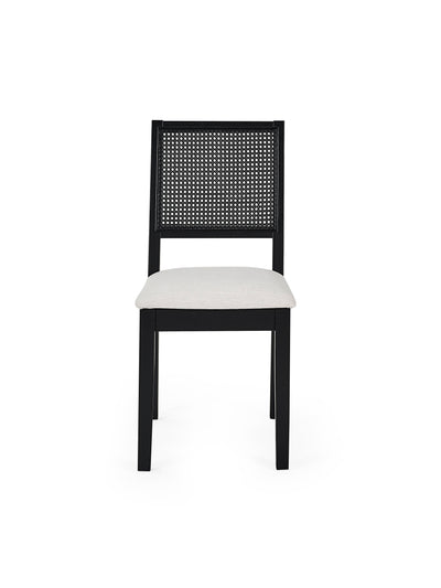Knoxley Set of 2 Black Oak Rattan Back Dining Chairs – Black Oak Effect