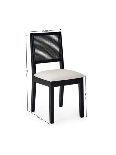 Knoxley Set of 2 Black Oak Rattan Back Dining Chairs – Black Oak Effect
