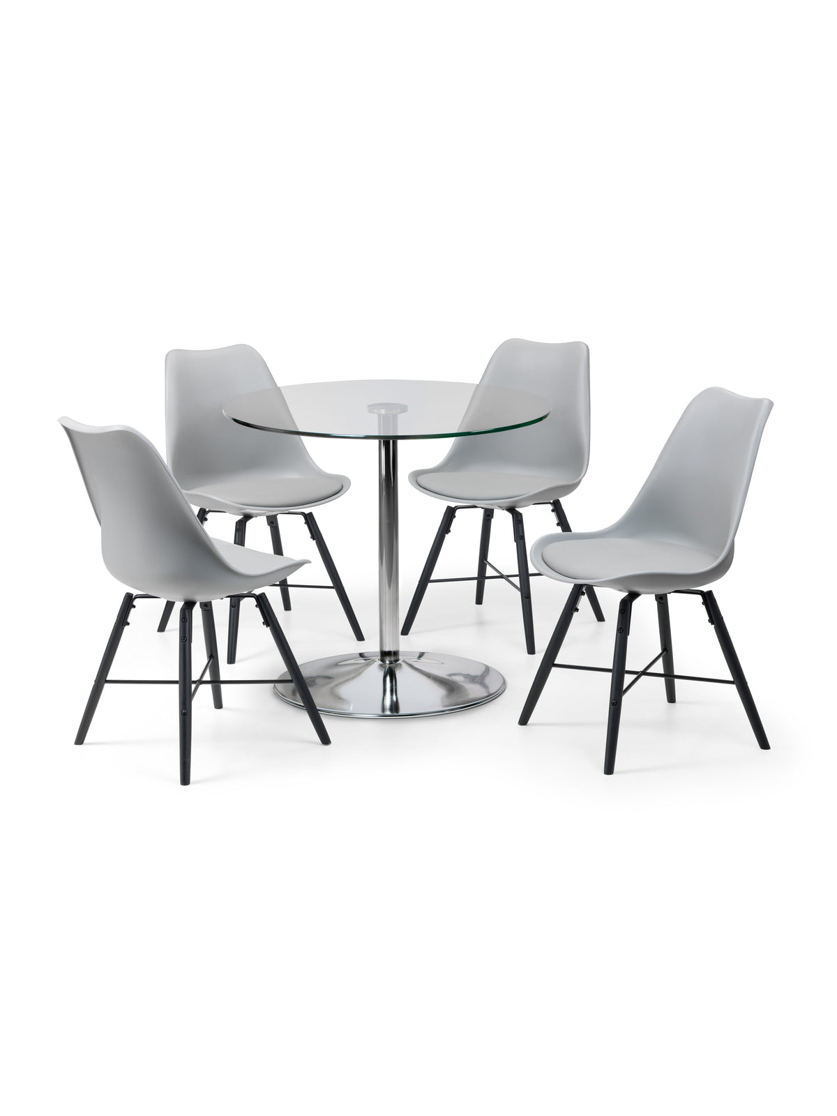Kudos Chrome & Glass Pedestal Table