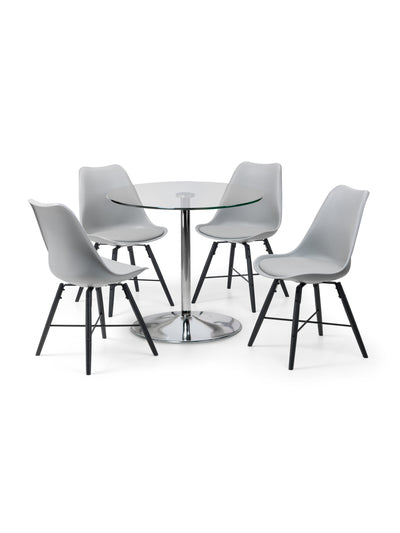 Kudos Chrome & Glass Pedestal Table